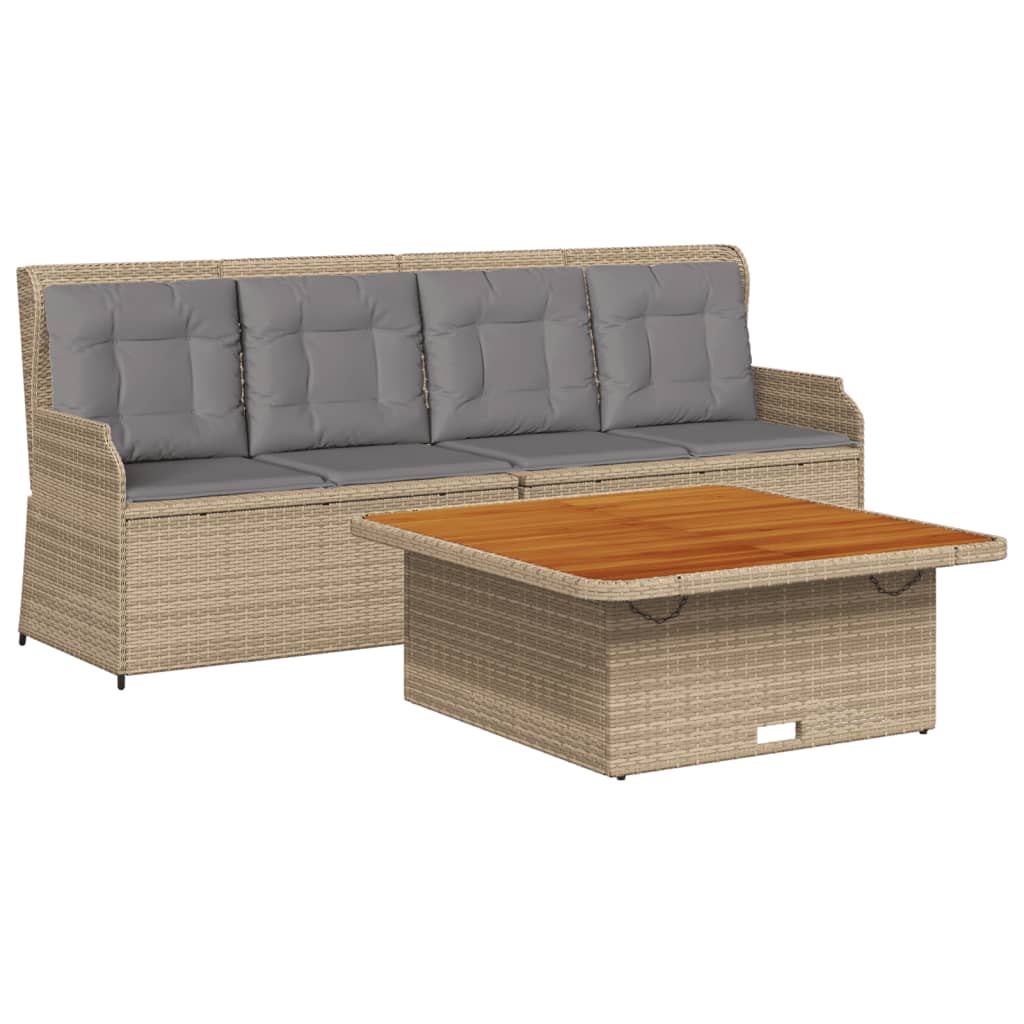 Set Divano da Giardino 3 pz con Cuscini Beige in Polyrattan | homemem39