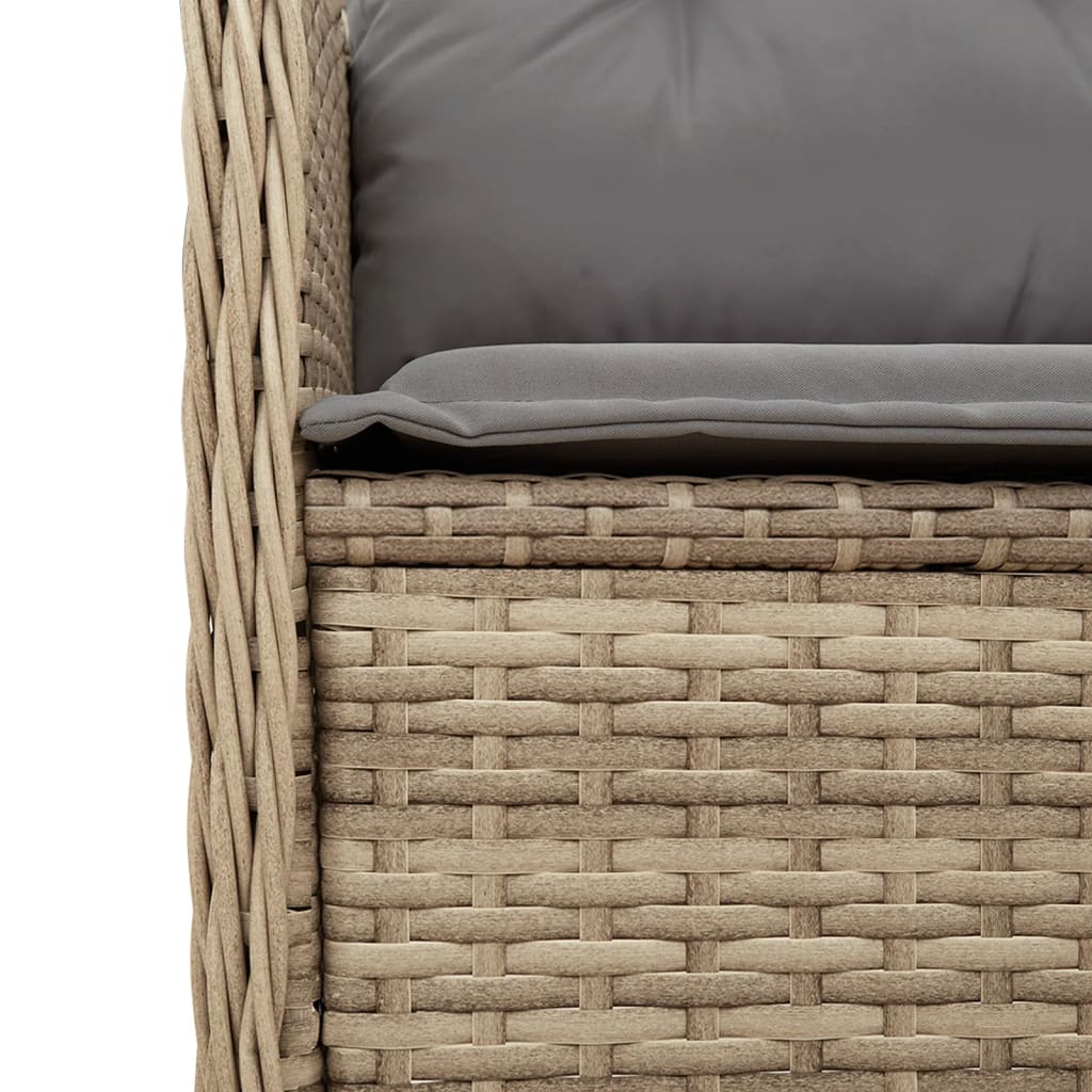 Set Divano da Giardino 3 pz con Cuscini Beige in Polyrattan | homemem39