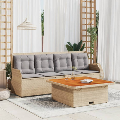 Set Divano da Giardino 3 pz con Cuscini Beige in Polyrattan | homemem39