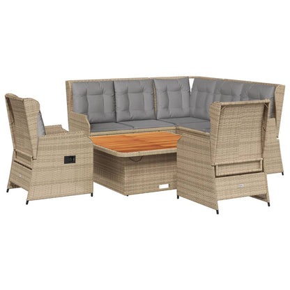 Set Divani da Giardino 6 pz con Cuscini in Polyrattan Beige | homemem39