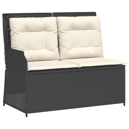 Set Divani da Giardino 5 pz con Cuscini Nero in Polyrattan