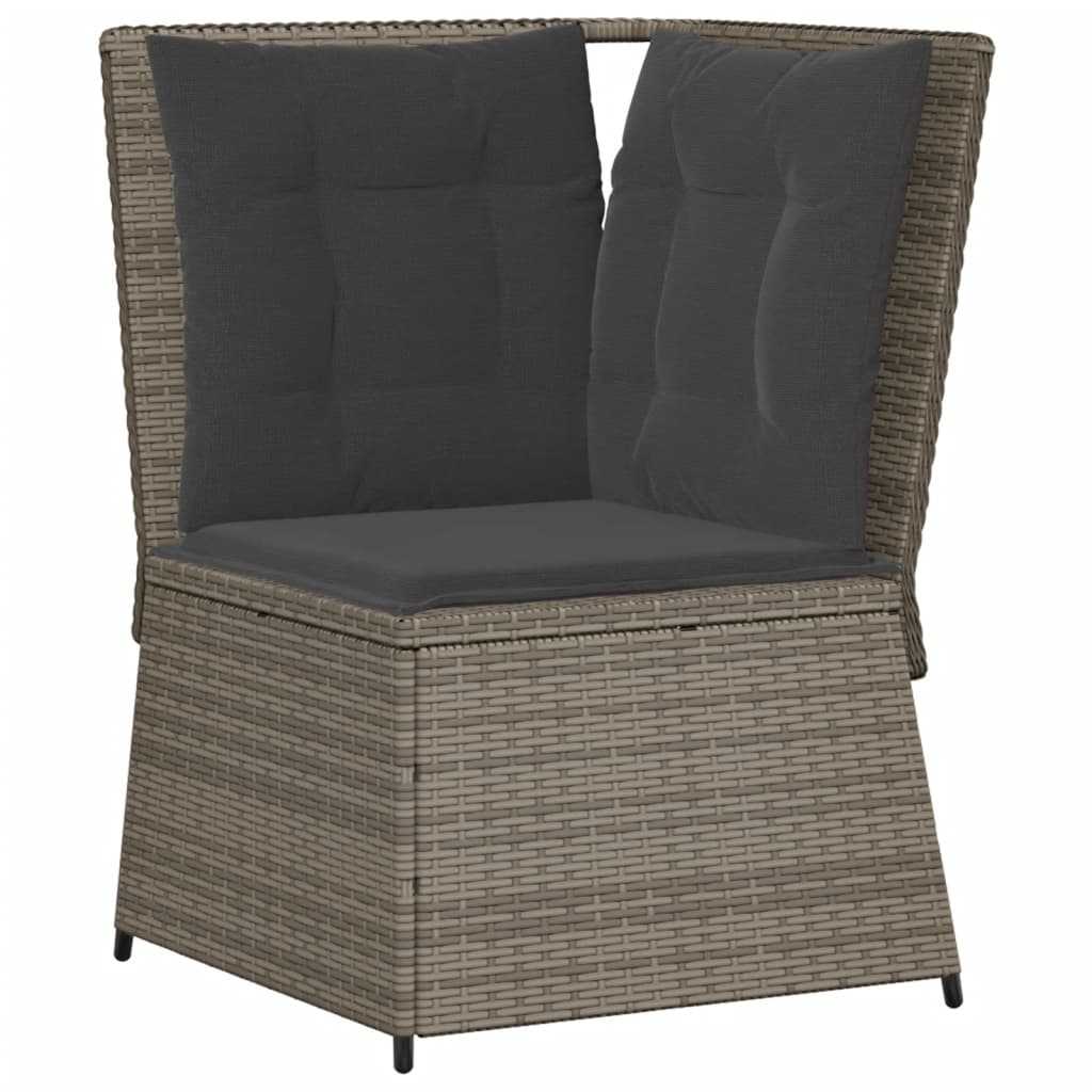 Set Divani da Giardino 5 pz con Cuscini in Polyrattan Grigio | homemem39