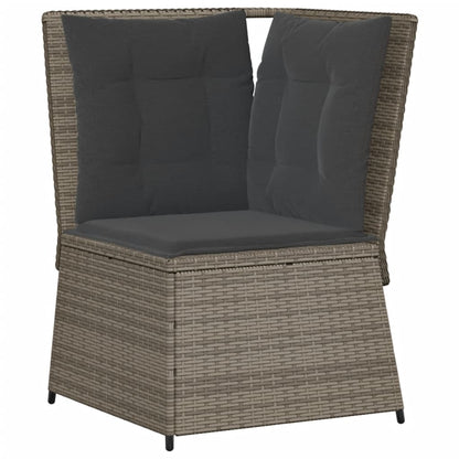 Set Divani da Giardino 5 pz con Cuscini in Polyrattan Grigio | homemem39