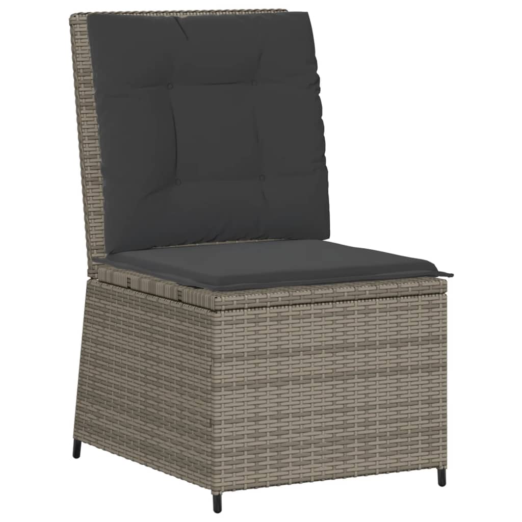 Set Divani da Giardino 5 pz con Cuscini in Polyrattan Grigio | homemem39