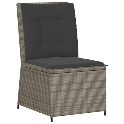 Set Divani da Giardino 5 pz con Cuscini in Polyrattan Grigio | homemem39