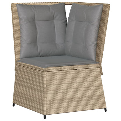 Set Divani da Giardino 5 pz con Cuscini in Polyrattan Beige