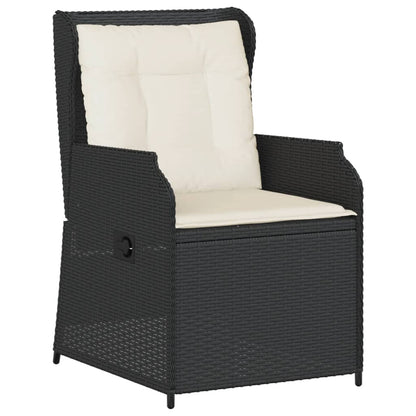 Set Divani da Giardino 3 pz con Cuscini Nero in Polyrattan | homemem39