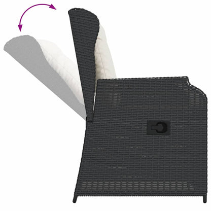 Set Divani da Giardino 3 pz con Cuscini Nero in Polyrattan | homemem39