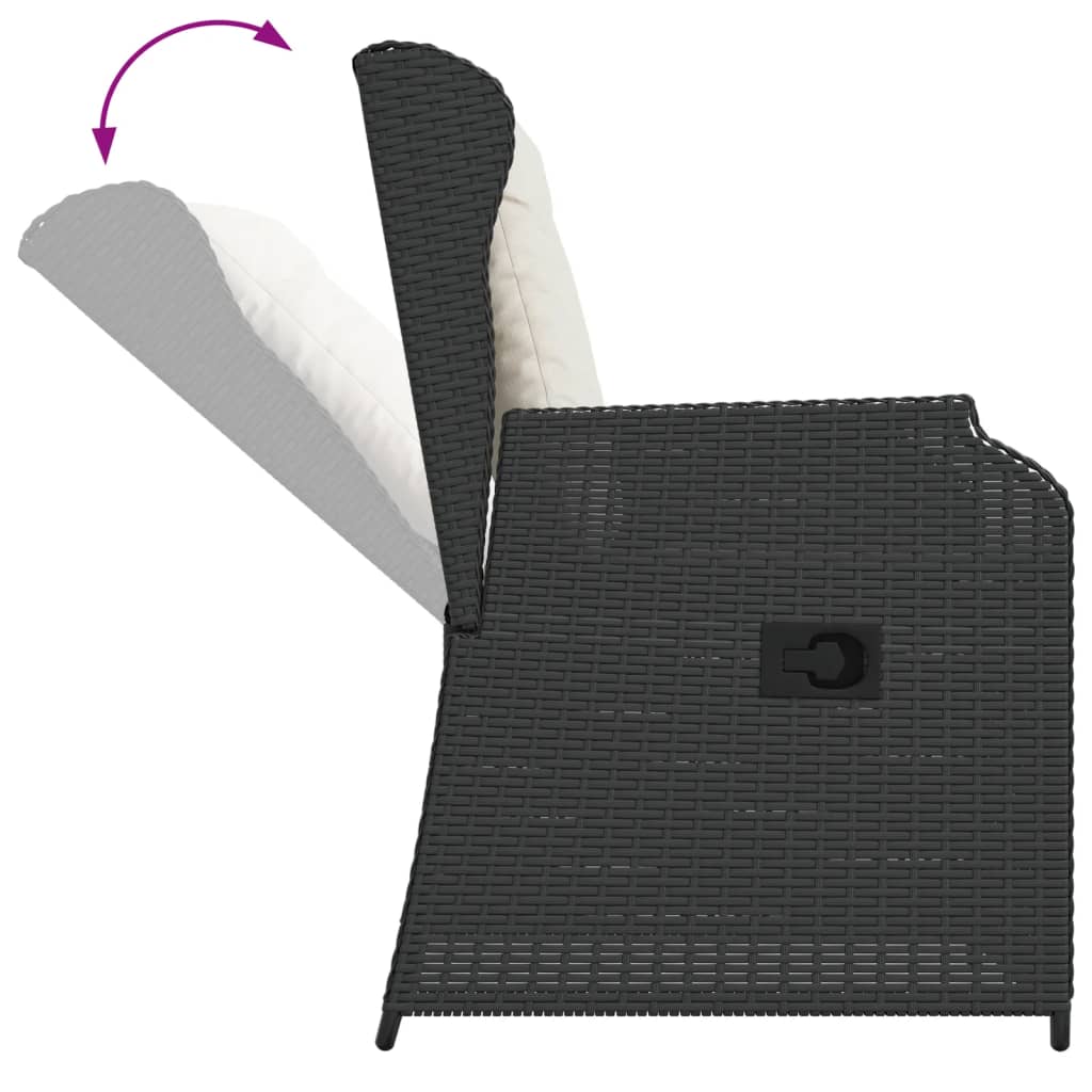 Set Divani da Giardino 5 pz con Cuscini Nero in Polyrattan | homemem39