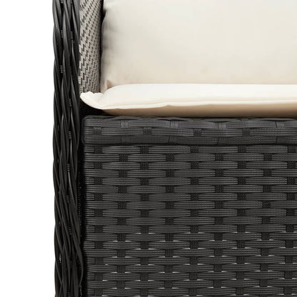 Set Divani da Giardino 5 pz con Cuscini Nero in Polyrattan | homemem39