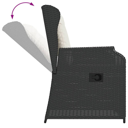 Set Divani da Giardino 5 pz con Cuscini Nero in Polyrattan | homemem39