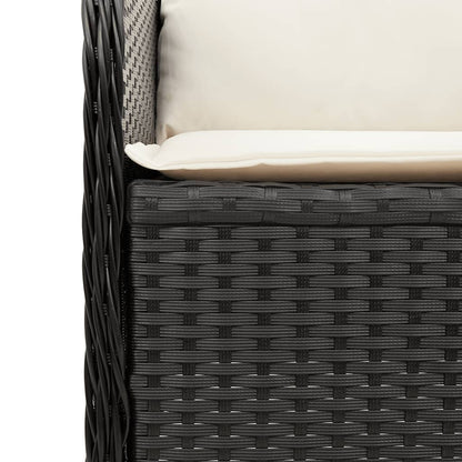 Set Divani da Giardino 5 pz con Cuscini Nero in Polyrattan | homemem39