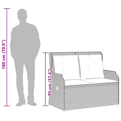 Set Divani da Giardino 3 pz con Cuscini Nero in Polyrattan | homemem39
