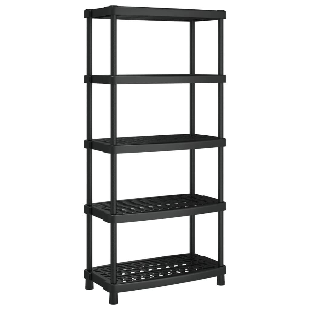 Scaffale a 5 Ripiani Nero 93,5x45,5x194,5 cm in PP - homemem39