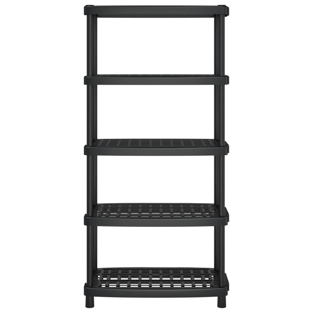 Scaffale a 5 Ripiani Nero 93,5x45,5x194,5 cm in PP - homemem39