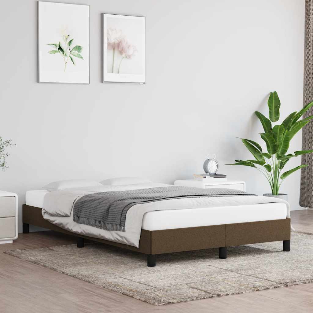 Giroletto senza Materasso Marrone Scuro 80x200 cm in Tessuto