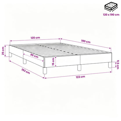 Giroletto senza Materasso Crema 120x190cm in Tessuto