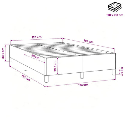 Giroletto senza Materasso Marrone Scuro 80x200 cm in Tessuto
