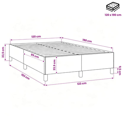 Giroletto senza Materasso Marrone Scuro 80x200 cm in Tessuto