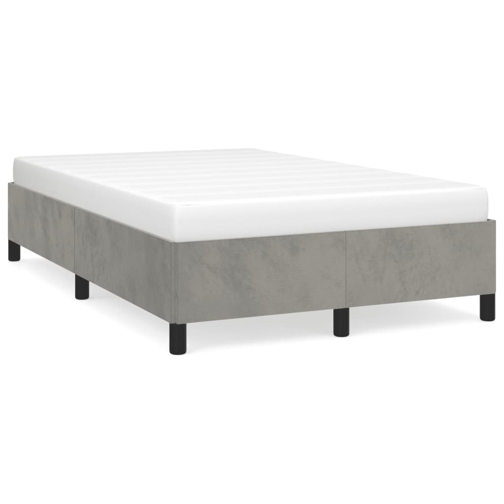 Giroletto senza Materasso Grigio Chiaro 120x190 cm Velluto