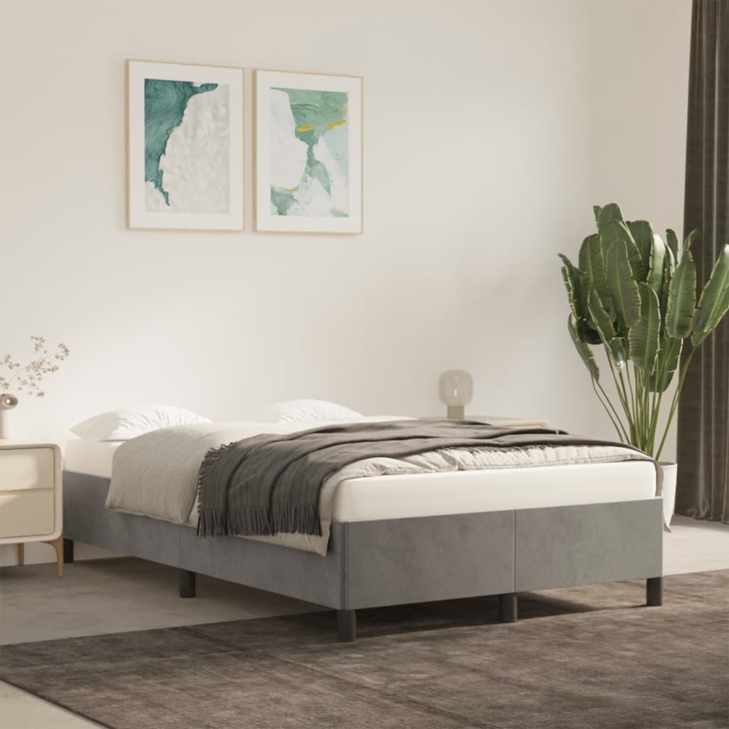 Giroletto senza Materasso Grigio Chiaro 120x190 cm Velluto