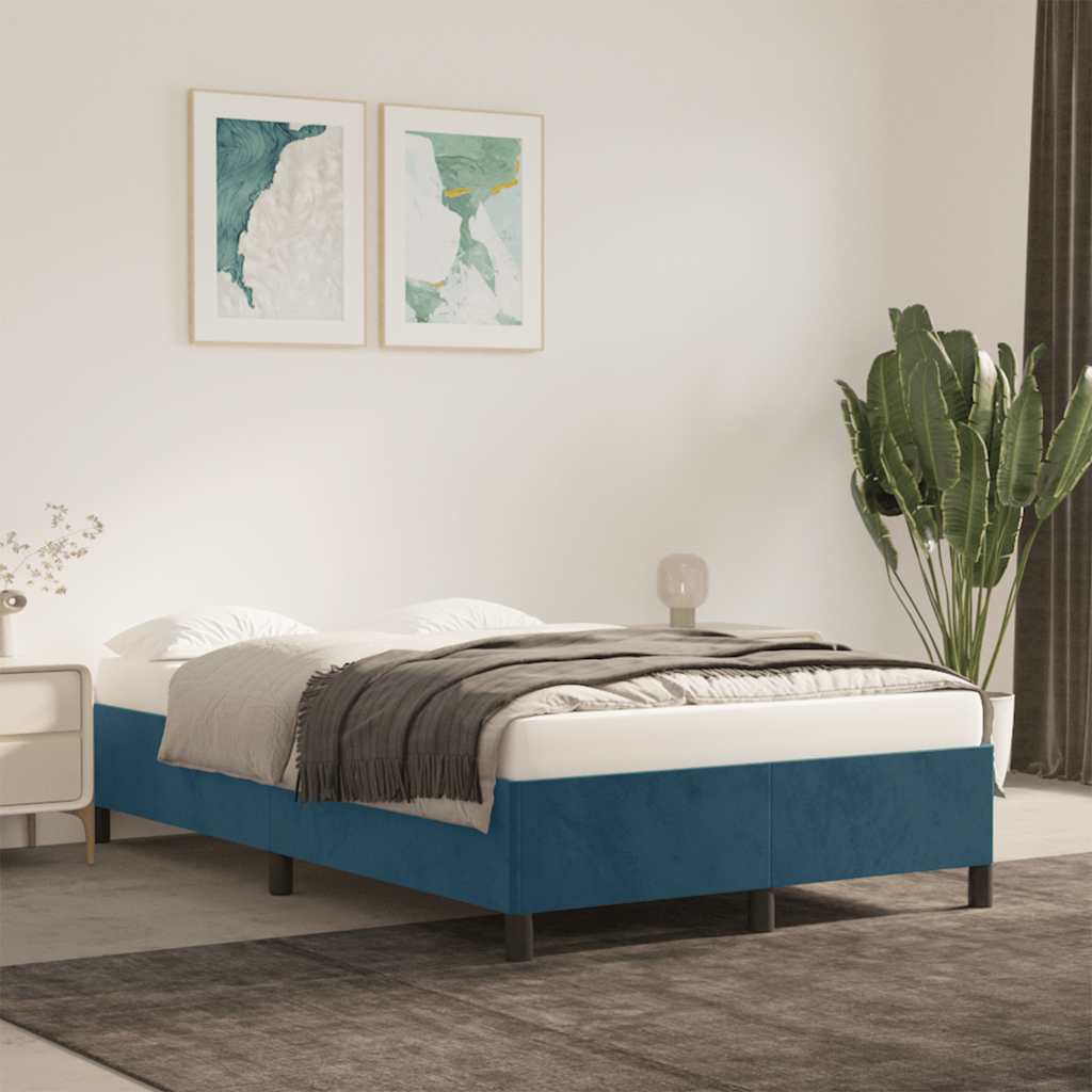 Giroletto senza Materasso Blu Scuro 120x190 cm Velluto | homemem39
