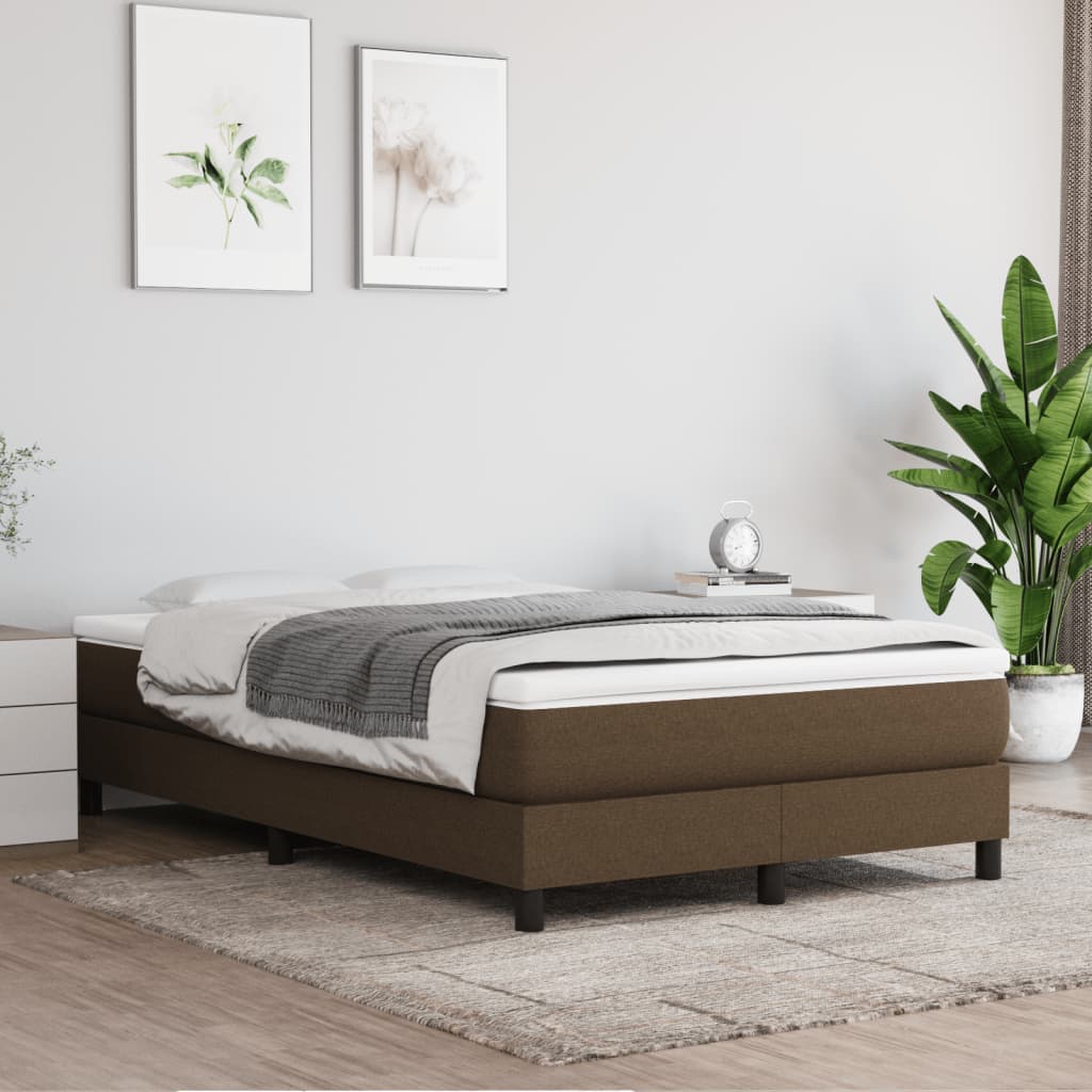 Giroletto a Molle con Materasso Marrone Scuro 120x190cm Tessuto | homemem39