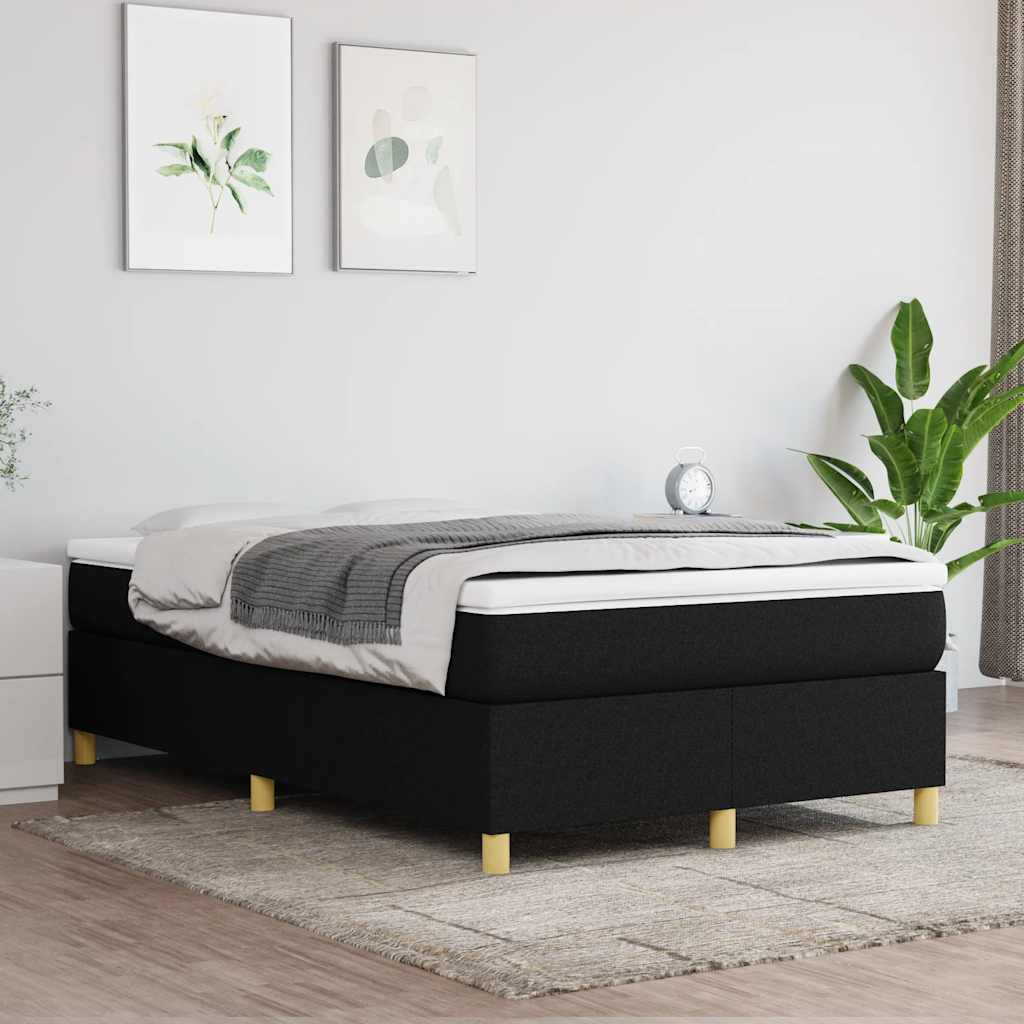 Giroletto a Molle con Materasso Nero 120x190 cm in Tessuto | homemem39