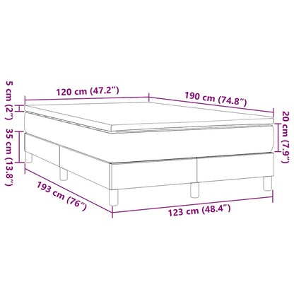 Giroletto a Molle con Materasso Crema 120x190 cm in Tessuto | homemem39