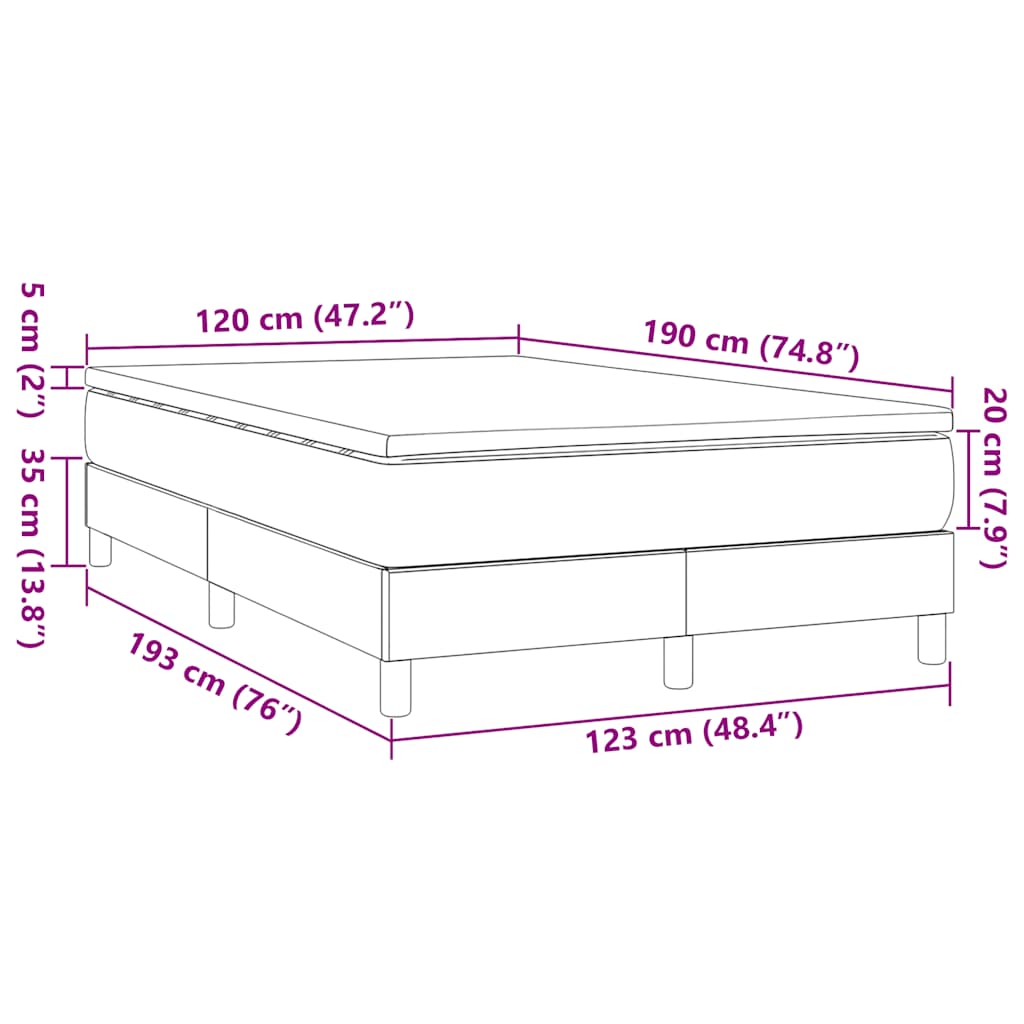 Giroletto a Molle con Materasso Blu 120x190 cm in Tessuto