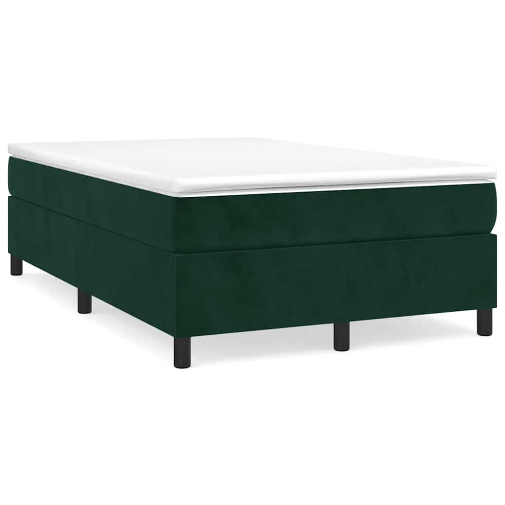 Giroletto a Molle con Materasso Verde Scuro 120x190 cm Velluto
