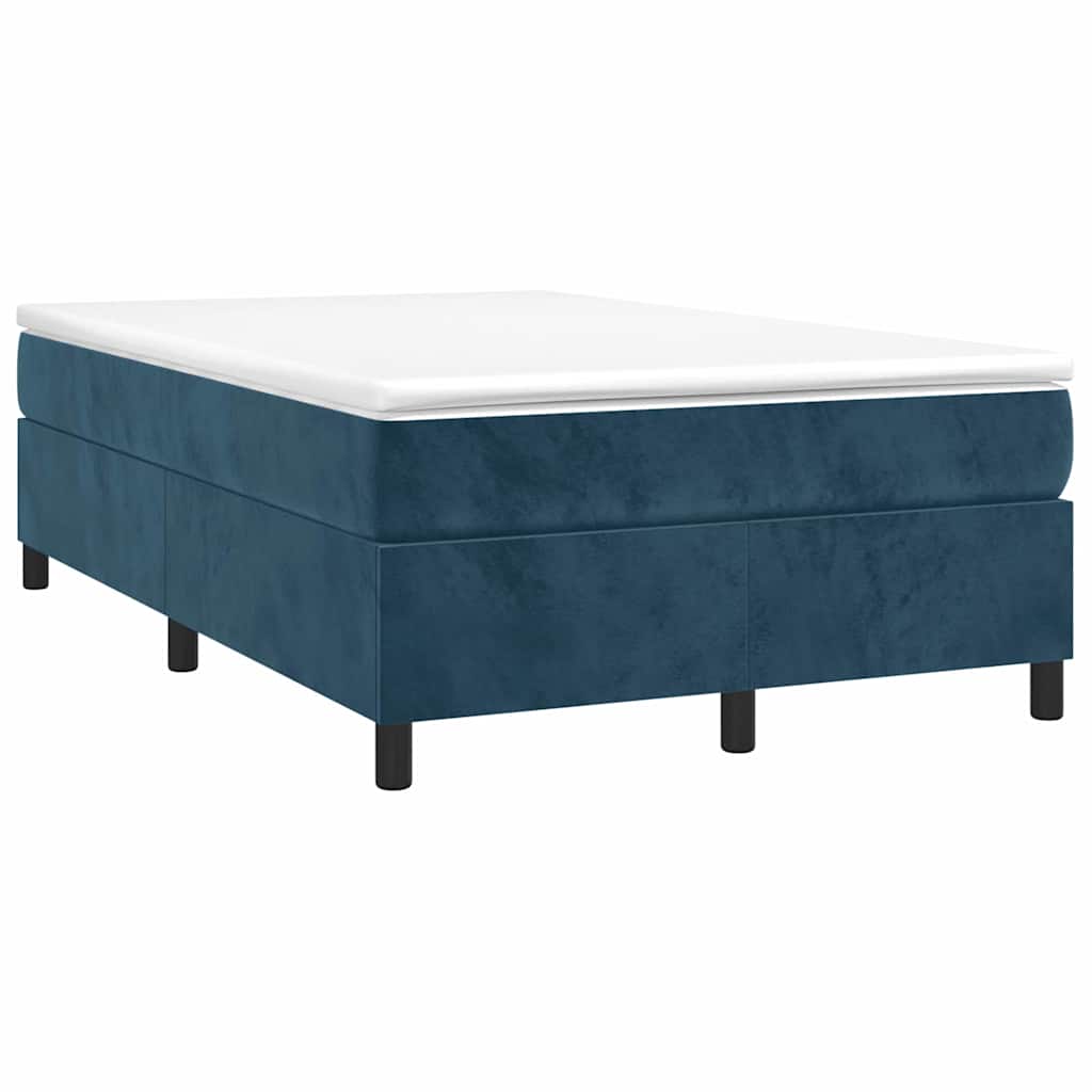 Giroletto a Molle con Materasso Blu Scuro 120x190 cm in Velluto | homemem39
