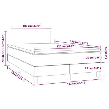 Giroletto a Molle con Materasso Marrone Scuro 120x190cm Tessuto | homemem39