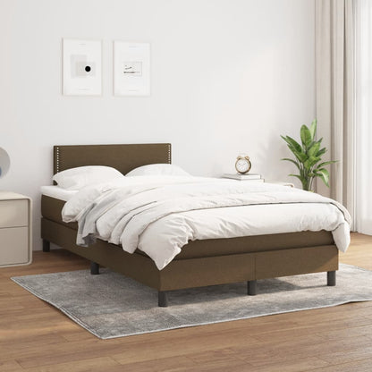Giroletto a Molle con Materasso Marrone Scuro 120x190cm Tessuto | homemem39