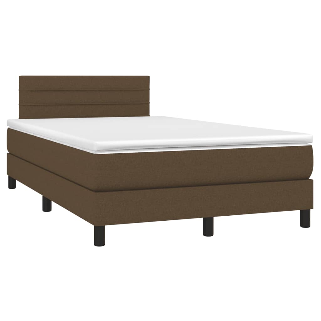 Giroletto a Molle con Materasso Marrone Scuro 120x190cm Tessuto | homemem39