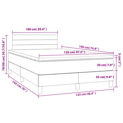 Giroletto a Molle con Materasso Marrone Scuro 120x190cm Tessuto | homemem39