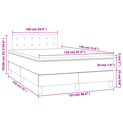 Giroletto a Molle con Materasso Tortora 120x190 cm in Tessuto | homemem39