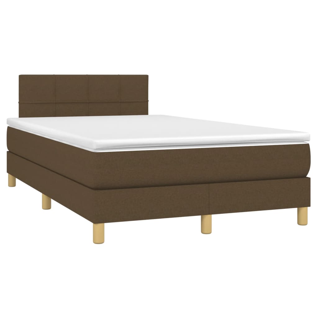 Giroletto a Molle con Materasso Marrone Scuro 120x190cm Tessuto | homemem39