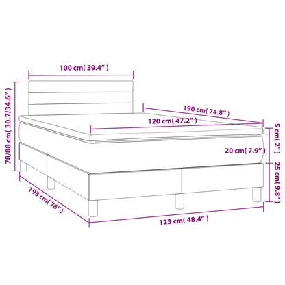 Giroletto a Molle con Materasso Marrone Scuro 120x190cm Tessuto | homemem39