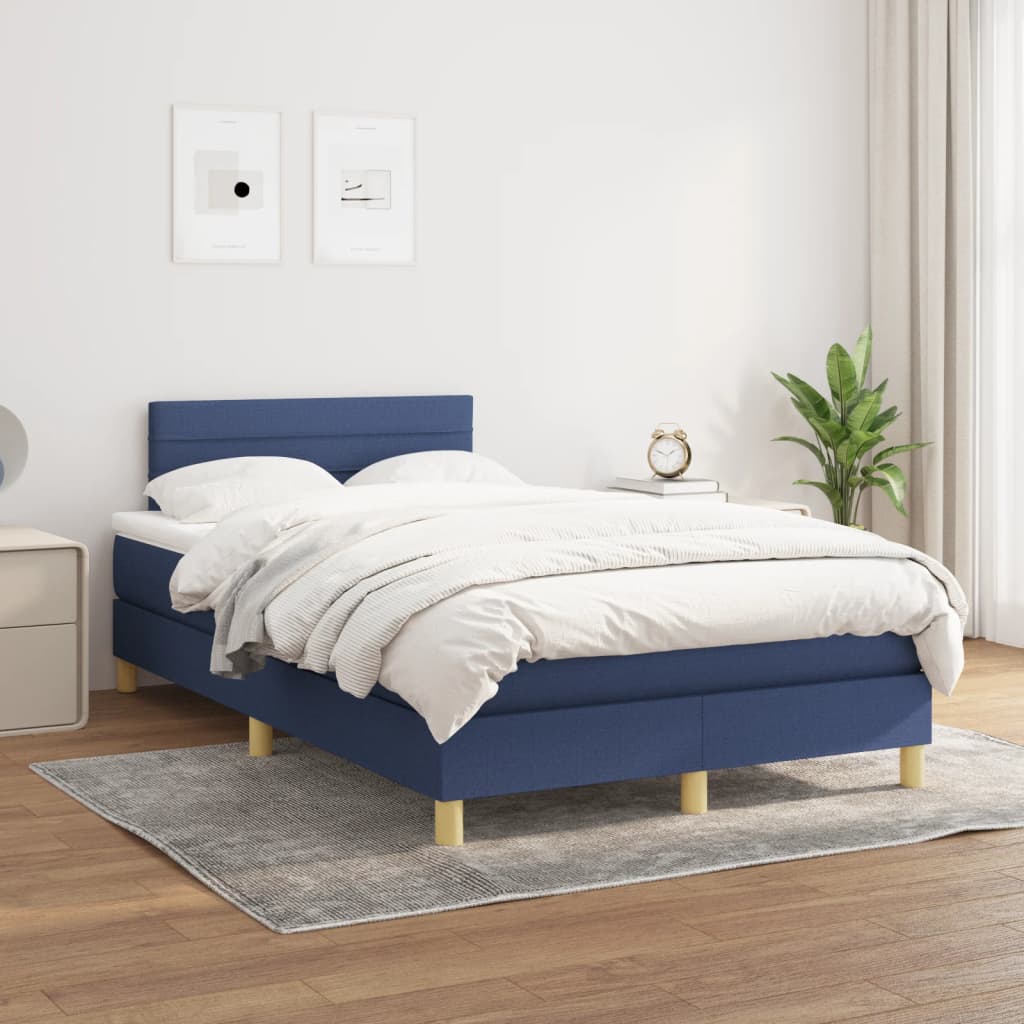 Giroletto a Molle con Materasso Blu 120x190 cm in Tessuto | homemem39
