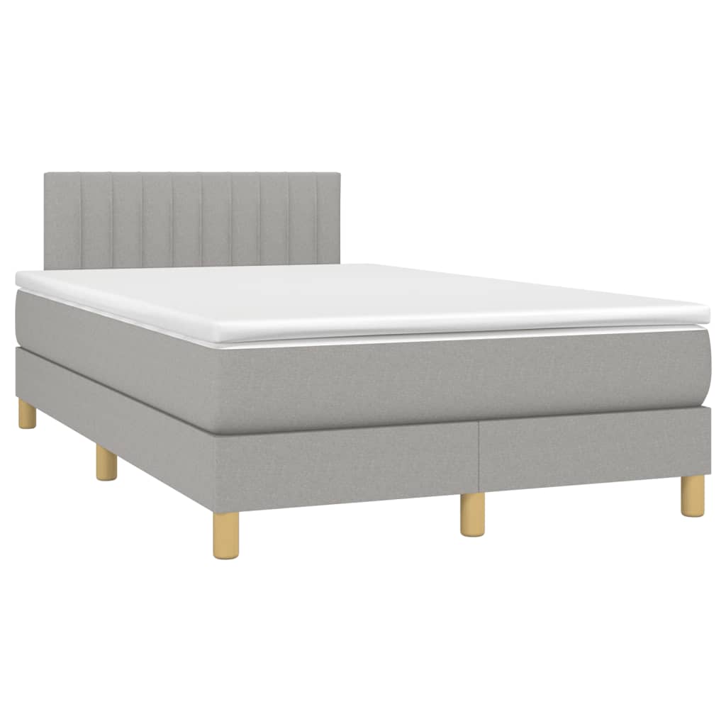 Giroletto a Molle con Materasso Grigio Chiaro 120x190cm Tessuto | homemem39