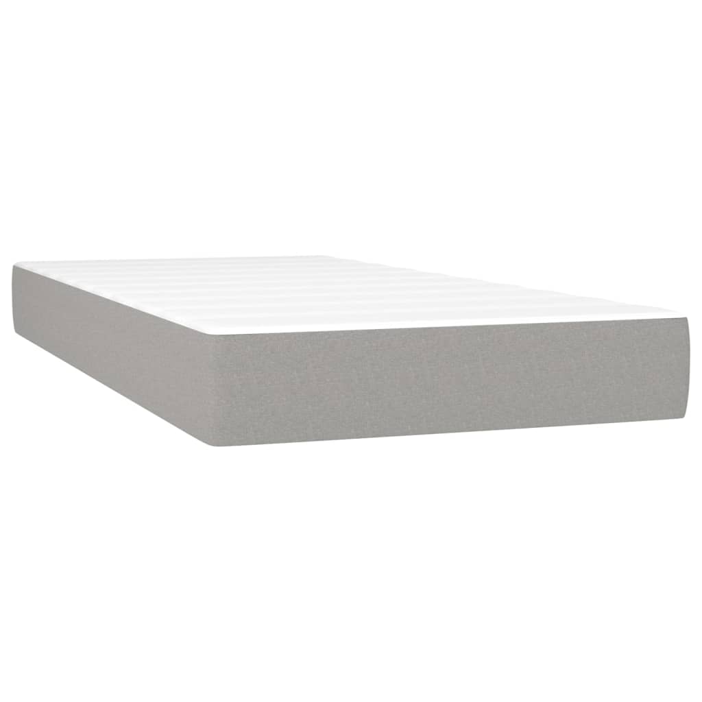 Giroletto a Molle con Materasso Grigio Chiaro 120x190cm Tessuto | homemem39