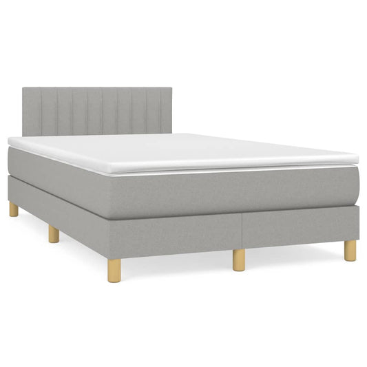 Giroletto a Molle con Materasso Grigio Chiaro 120x190cm Tessuto | homemem39