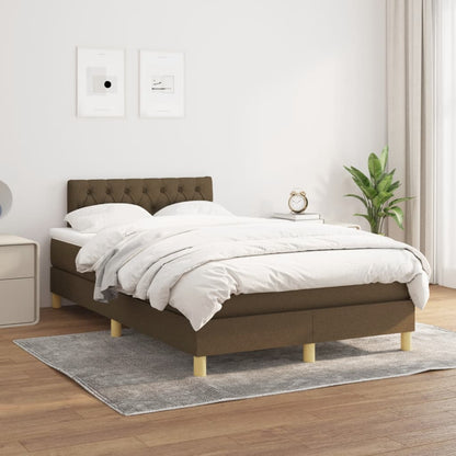 Giroletto a Molle con Materasso Marrone Scuro 120x190cm Tessuto | homemem39