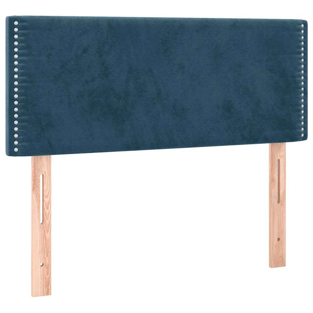 Giroletto a Molle con Materasso Blu Scuro 120x190 cm in Velluto