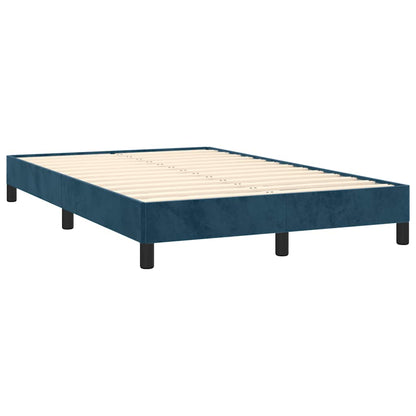 Giroletto a Molle con Materasso Blu Scuro 120x190 cm in Velluto