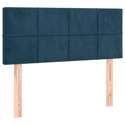 Giroletto a Molle con Materasso Blu Scuro 120x190 cm in Velluto