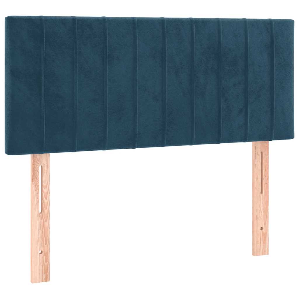 Giroletto a Molle con Materasso Blu Scuro 120x190 cm in Velluto