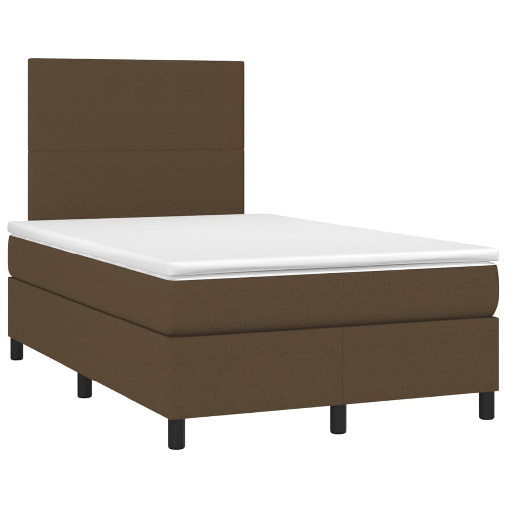 Giroletto a Molle con Materasso Marrone Scuro 120x190cm Tessuto | homemem39