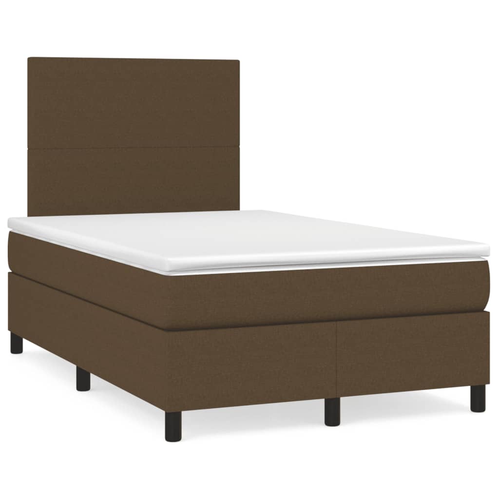 Giroletto a Molle con Materasso Marrone Scuro 120x190cm Tessuto | homemem39
